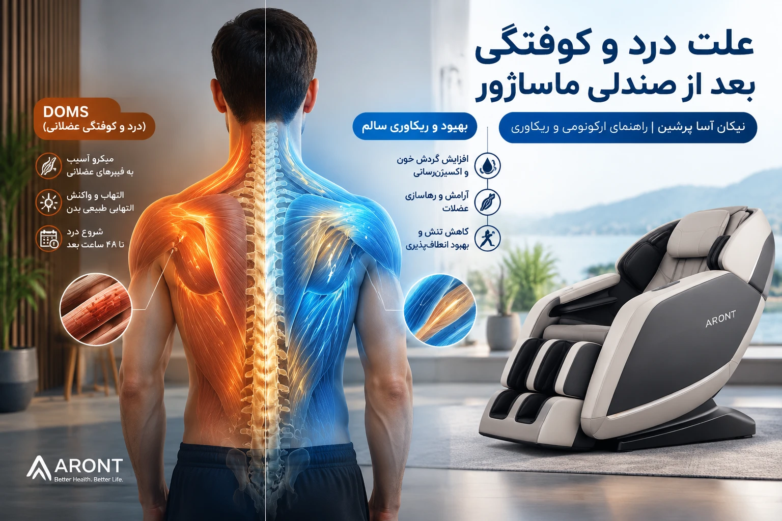 درد و کوفتگی بعد از صندلی ماساژور